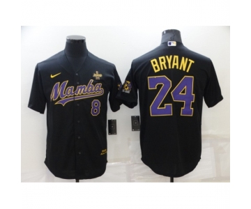 Men's Los Angeles Lakers #24 Kobe Bryant Mamba Black Jersey