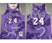 Men's Los Angeles Lakers #24 Kobe Bryant Purple 1996-97 Throwback basketball Jersey