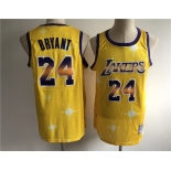 Men's Los Angeles Lakers #24 Kobe Bryant Swingman Gold starry Sky edition Basketball Jersey