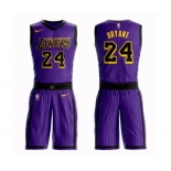 Men's Los Angeles Lakers #24 Kobe Bryant Swingman Purple Basketball Suit Jersey - City Edition