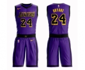 Men's Los Angeles Lakers #24 Kobe Bryant Swingman Purple Basketball Suit Jersey - City Edition