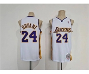 Men's Los Angeles Lakers #24 Kobe Bryant White Throwback basketball Jersey