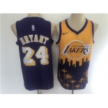 Men's Los Angeles Lakers #24 Kobe Bryant s Swingman Gold salute edition 2021 New Basketball Jersey