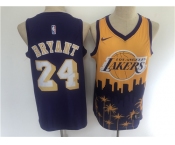 Men's Los Angeles Lakers #24 Kobe Bryant s Swingman Gold salute edition 2021 New Basketball Jersey