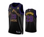 Men's Los Angeles Lakers #28 Rui Hachimura Black 2023-24 City Edition Stitched Basketball Jersey