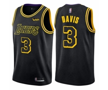 Men's Los Angeles Lakers #3 Anthony Davis Authentic Black City Edition Basketball Jersey