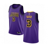 Men's Los Angeles Lakers #3 Anthony Davis Authentic Purple Basketball Jersey - City Edition