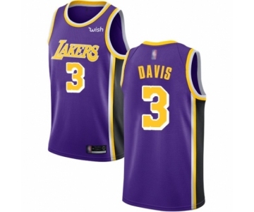 Men's Los Angeles Lakers #3 Anthony Davis Authentic Purple Basketball Jersey - Statement Edition