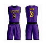 Men's Los Angeles Lakers #3 Anthony Davis Authentic Purple Basketball Suit Jersey - City Edition