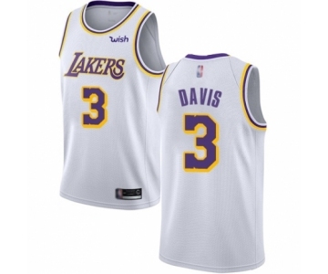 Men's Los Angeles Lakers #3 Anthony Davis Authentic White Basketball Jersey - Association Edition