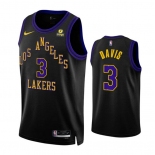 Men's Los Angeles Lakers #3 Anthony Davis Black 2023-24 City Edition Stitched Basketball Jersey