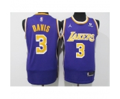 Men's Los Angeles Lakers #3 Anthony Davis Purple 75th Anniversary Stitched Basketball Jersey