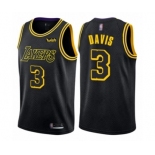 Men's Los Angeles Lakers #3 Anthony Davis Swingman Black City Edition Basketball Jersey