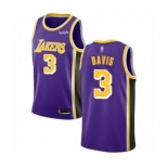 Men's Los Angeles Lakers #3 Anthony Davis Swingman Purple Basketball Jersey - Statement Edition