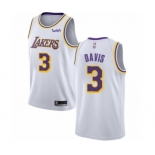 Men's Los Angeles Lakers #3 Anthony Davis Swingman White Basketball Jersey - Association Edition