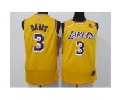 Men's Los Angeles Lakers #3 Anthony Davis Yellow 75th Anniversary Stitched Basketball Jersey