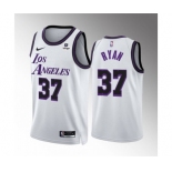 Men's Los Angeles Lakers #37 Matt Ryan White City Edition Stitched Basketball Jersey