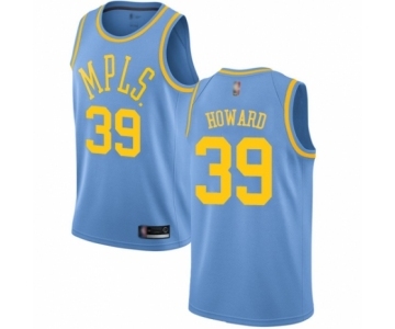 Men's Los Angeles Lakers #39 Dwight Howard Authentic Blue Hardwood Classics Basketball Jersey