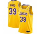 Men's Los Angeles Lakers #39 Dwight Howard Swingman Gold Basketball Jersey - Icon Edition