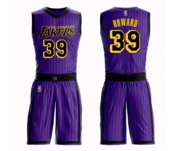 Men's Los Angeles Lakers #39 Dwight Howard Swingman Purple Basketball Suit Jersey - City Edition