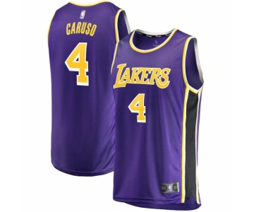 Men's Los Angeles Lakers #4 Alex Caruso Fanatics Branded Purple 2020-21 Fast Break Replica Jersey