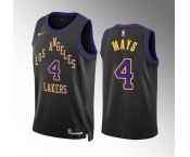 Men's Los Angeles Lakers #4 Skylar Mays Black 2023-24 City Edition Stitched Basketball Jersey