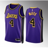 Men's Los Angeles Lakers #4 Skylar Mays Purple Statement Edition Stitched Basketball Jersey