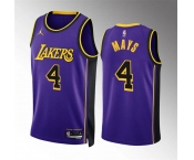 Men's Los Angeles Lakers #4 Skylar Mays Purple Statement Edition Stitched Basketball Jersey