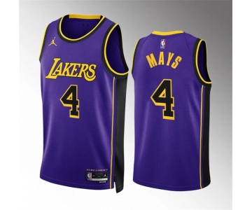 Men's Los Angeles Lakers #4 Skylar Mays Purple Statement Edition Stitched Basketball Jersey