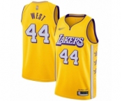 Men's Los Angeles Lakers #44 Jerry West Swingman Gold 2019-20 City Edition Basketball Jersey