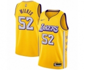 Men's Los Angeles Lakers #52 Jamaal Wilkes Swingman Gold 2019-20 City Edition Basketball Jersey