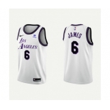 Men's Los Angeles Lakers #6 LeBron James 2022-23 White Stitched Basketball Jersey