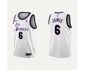 Men's Los Angeles Lakers #6 LeBron James 2022-23 White Stitched Basketball Jersey