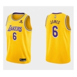 Men's Los Angeles Lakers #6 LeBron James 75th Anniversary Diamond Gold 2021 Stitched Basketball Jersey