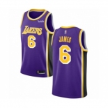 Men's Los Angeles Lakers #6 LeBron James Authentic Purple Basketball Jersey - Statement Edition