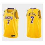 Men's Los Angeles Lakers #7 Carmelo Anthony 75th Anniversary Diamond Gold 2021 Stitched Basketball Jersey