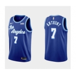 Men's Los Angeles Lakers #7 Carmelo Anthony Blue Classic Stitched Basketball Jersey