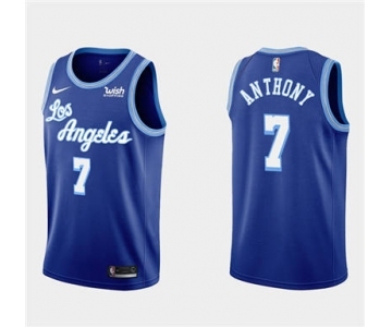 Men's Los Angeles Lakers #7 Carmelo Anthony Blue Classic Stitched Basketball Jersey