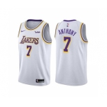 Men's Los Angeles Lakers #7 Carmelo Anthony White Stitched Basketball Jersey