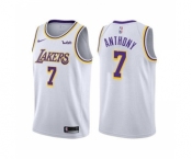 Men's Los Angeles Lakers #7 Carmelo Anthony White Stitched Basketball Jersey