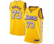 Men's Los Angeles Lakers #73 Dennis Rodman Swingman Gold 2019-20 City Edition Basketball Jersey