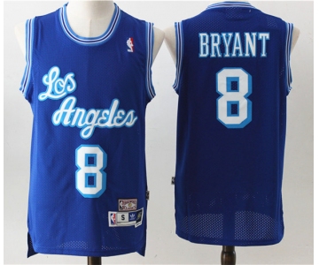 Men's Los Angeles Lakers #8 Kobe Bryant  Authentic Blue Throwback  Basketball Jersey