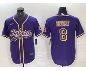 Men's Los Angeles Lakers #8 Kobe Bryant Purple Cool Base Stitched Baseball Jersey