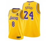 Men's Los Angeles Lakers Front #8 Back #24 Kobe Bryant 75th Anniversary Diamond Gold 2021 Stitched Basketball Jersey