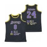 Men's Los Angeles Lakers Front #8 'Legend' Back #24 'Mamba' Kobe Bryant Black Stitched Basketball Jersey