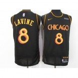 Men's Nike Chicago Bulls #8 Zach LaVine Black Swingman Jersey