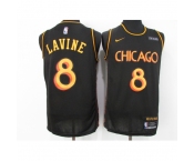 Men's Nike Chicago Bulls #8 Zach LaVine Black Swingman Jersey