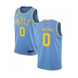 Men's Nike Los Angeles Lakers #0 Kyle Kuzma Authentic Blue Hardwood Classics NBA Jersey