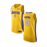 Men's Nike Los Angeles Lakers #0 Kyle Kuzma Authentic Gold Home NBA Jersey - Icon Edition