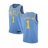 Men's Nike Los Angeles Lakers #1 Kentavious Caldwell-Pope Authentic Blue Hardwood Classics NBA Jersey